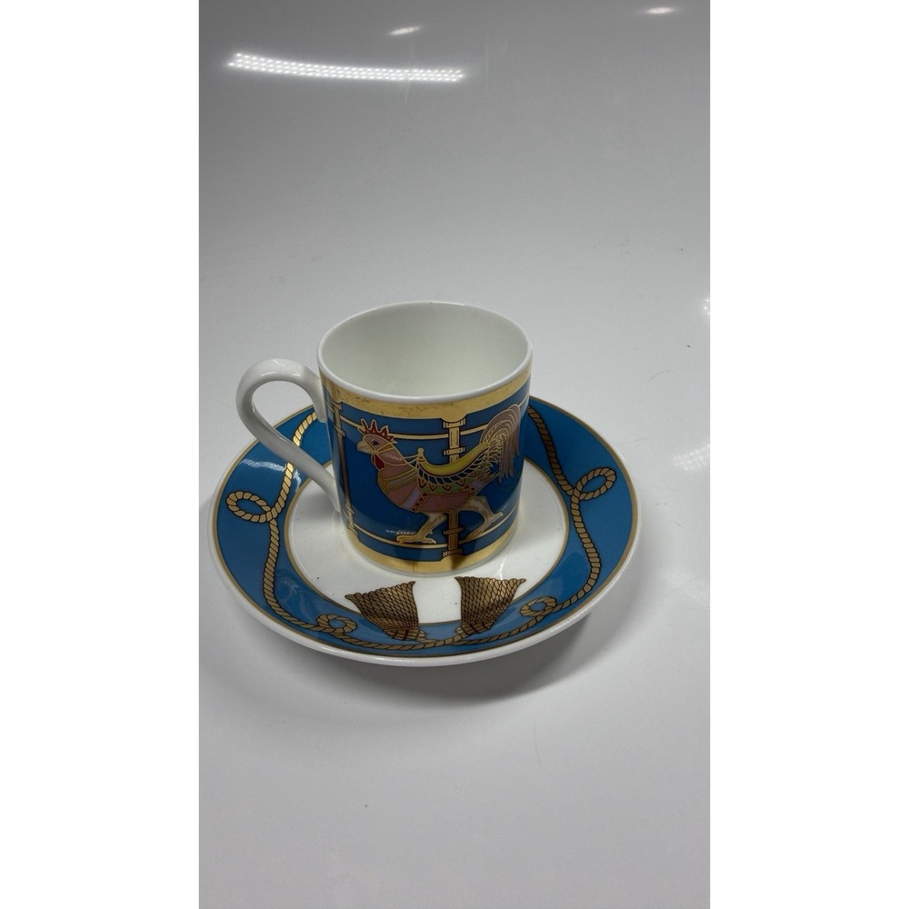 HEINRICH VILLEROY & BOCH Chocco Carousel Nostalgia  DEMITASSE CUP SAUCER GERMANY